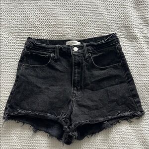 Abercrombie 90s Relaxed Cut Off Black Denim Shorts